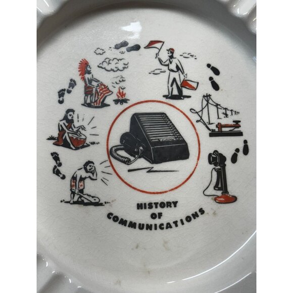 VTG Ceramic Ashtray History Of Communications Specialty Counselors Righton Dist. - Picture 7 of 9